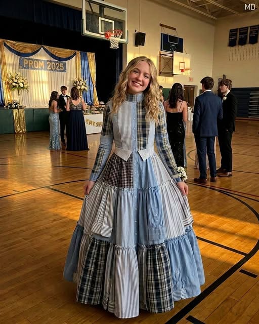 I sewed a dress from my dad’s shirts for prom in his honor — my classmates laughed, but….